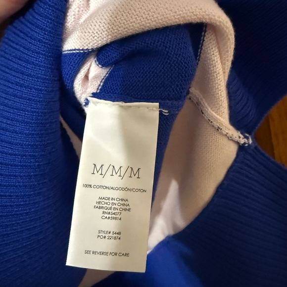 CAbi Navy Ribbed Knit Sweater size Medium - Picture 5 of 7